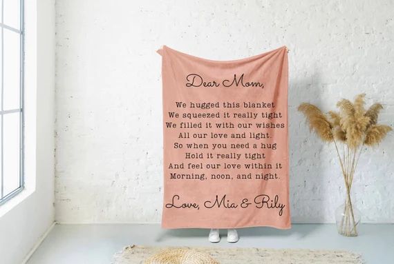 Mothers Day Gift Personalized Blanket Dear Mom Birthday Gift | Etsy | Etsy (US)