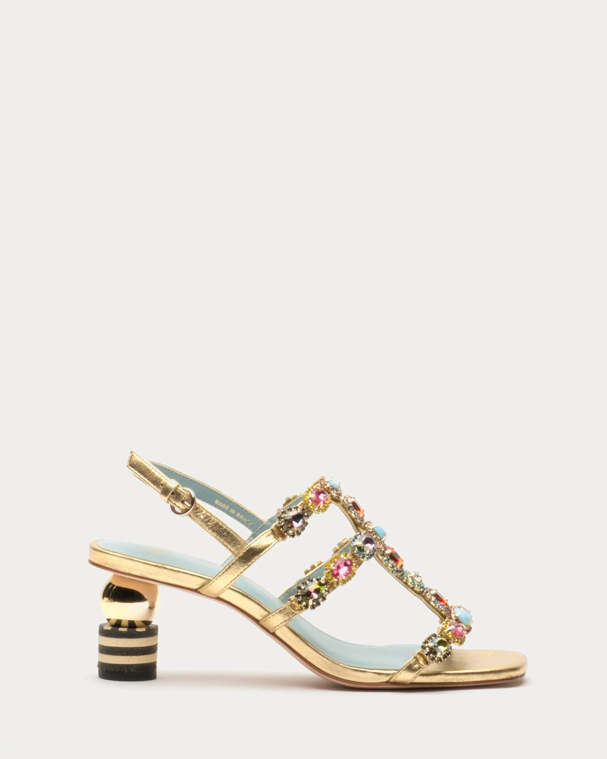 Kiki Gem Heel Nappa Gold | Frances Valentine