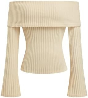 CIDER Off The Shoulder Tops for Women Long Sleeve Going Out Y2K Tops Knit Pullover Fall Outfits T... | Amazon (US)