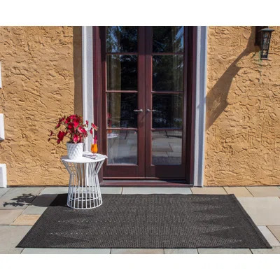 Amina Chevron Charcoal Indoor / Outdoor Area Rug Sol 72 Outdoor Rug Size: Rectangle 2' x 3' | Wayfair North America
