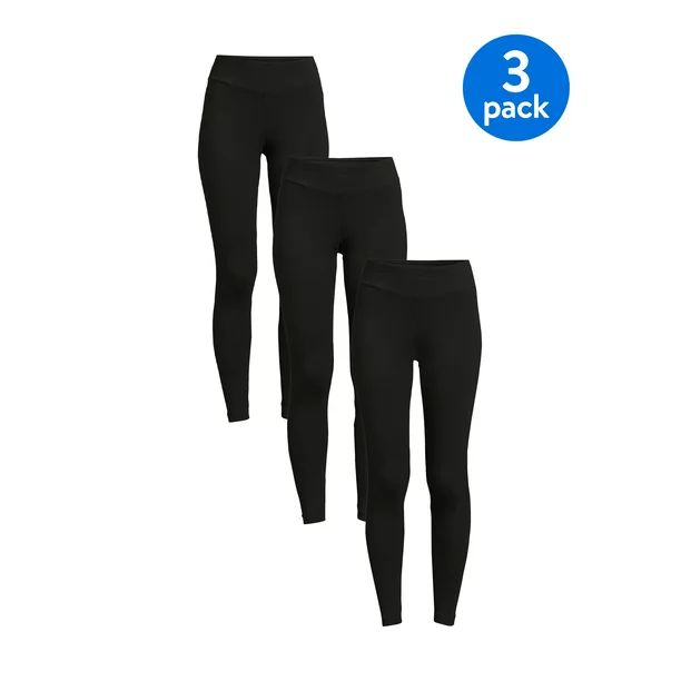Time and Tru Women's Knit Leggings, 3-Pack - Walmart.com | Walmart (US)