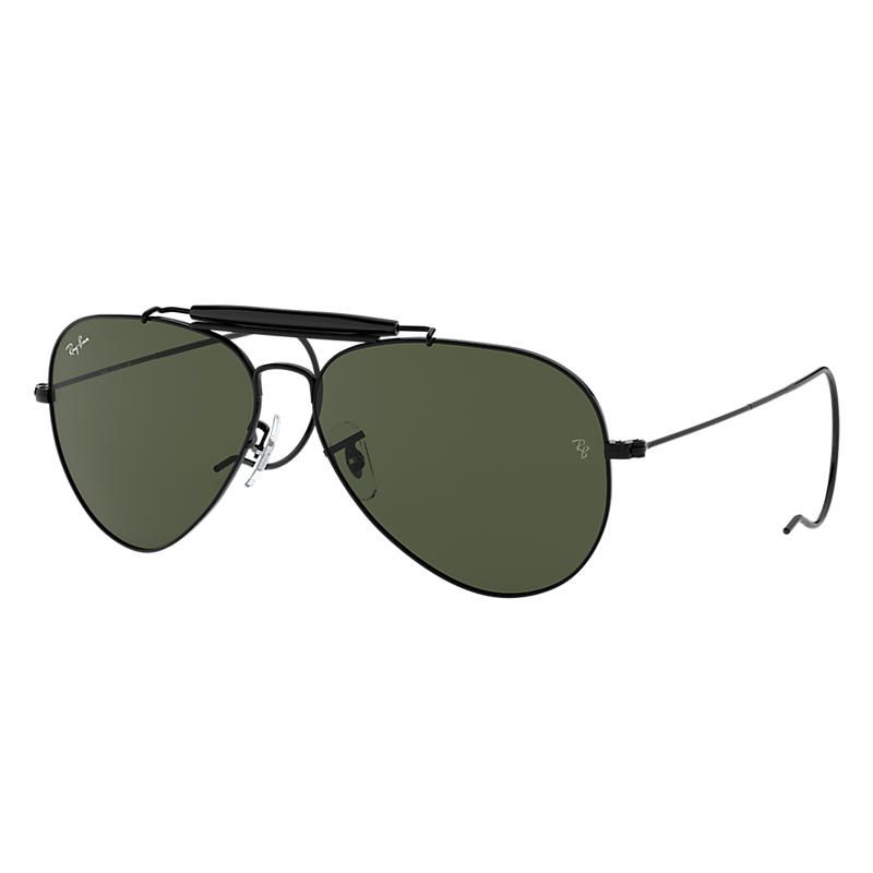 Ray-Ban Men's Outdoorsman Black Sunglasses, Green Lenses - Rb3030 | Ray-Ban (US)