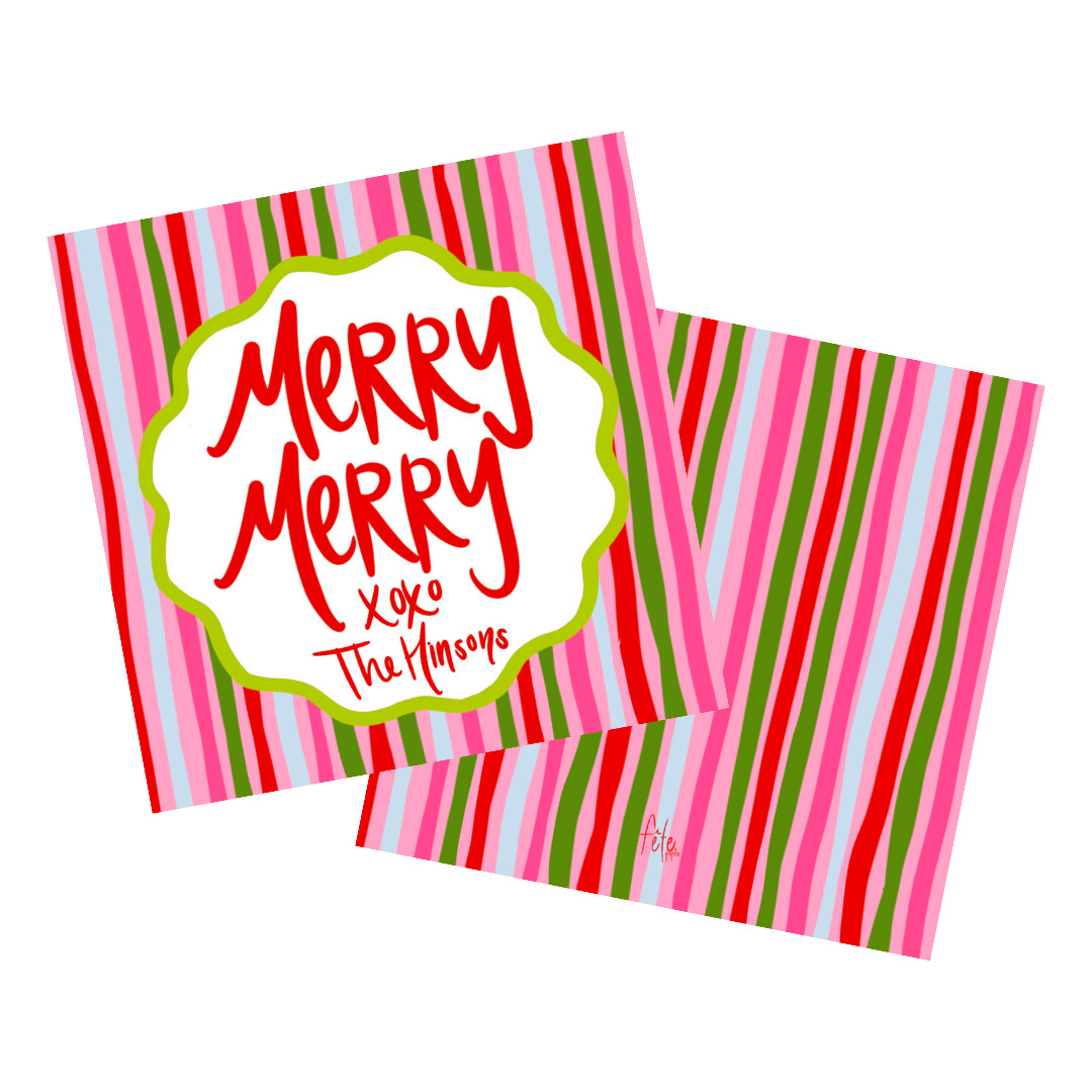 Candy Stripe Tags or Stickers — Fête Papier | Fete Papier