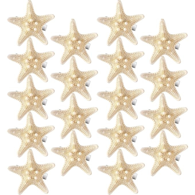 Yilloog 18 Pcs Starfish Hair Clips Mermaid Hair Accessories Seashell Hair Clips Resin Hair Clips ... | Amazon (US)