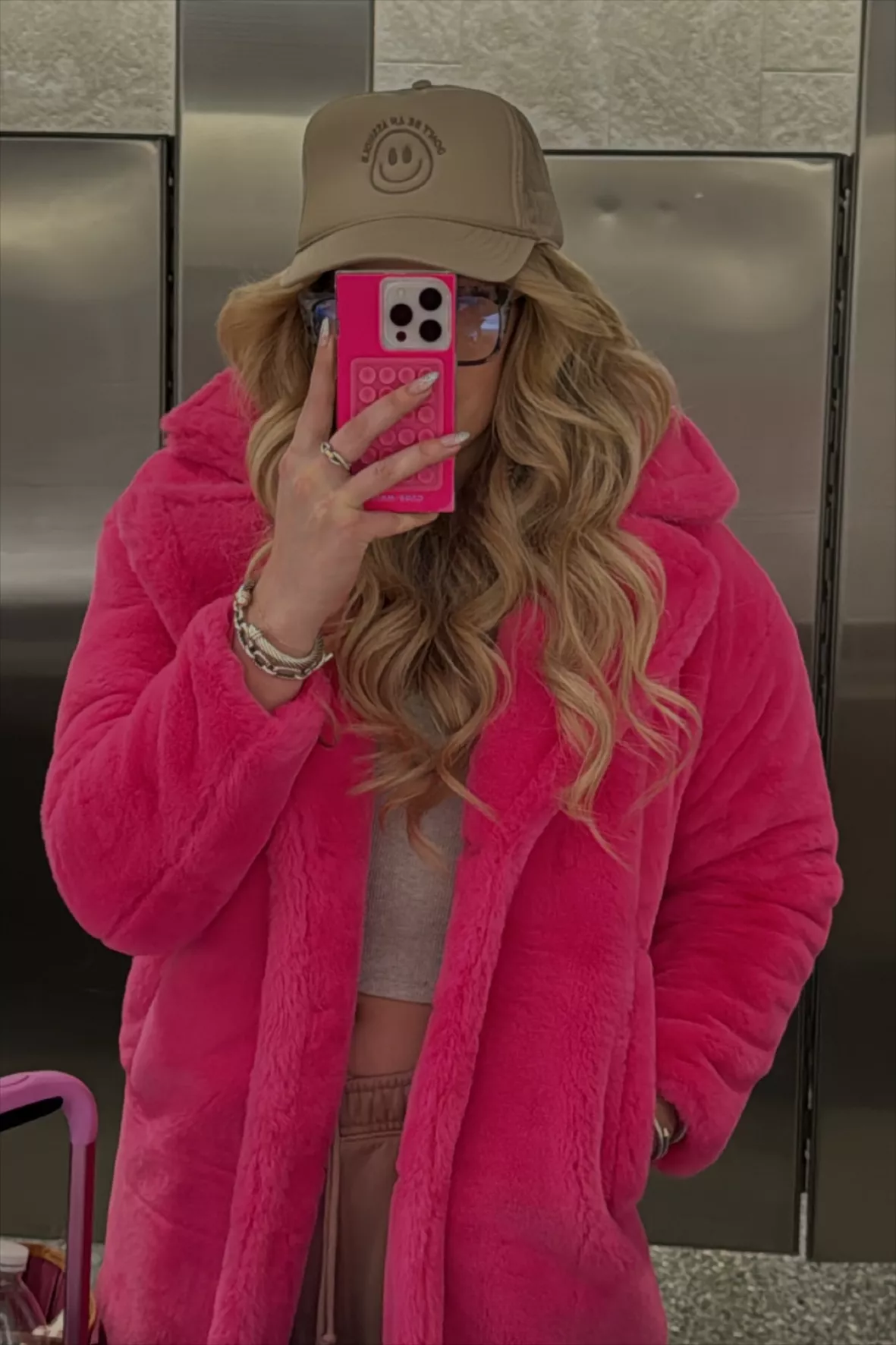 BuddyLove Zoey Oversized Faux Fur Coat - Hot Pink