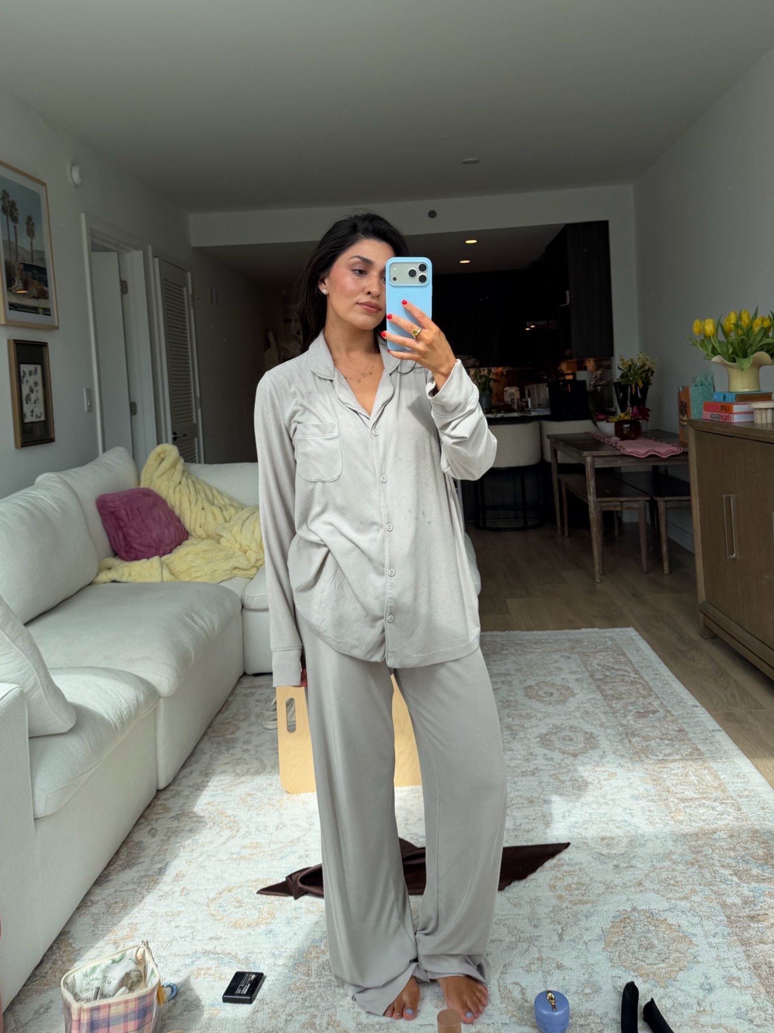 Softest pjs. Color I’m wearing is old but the style and fabric is the same!