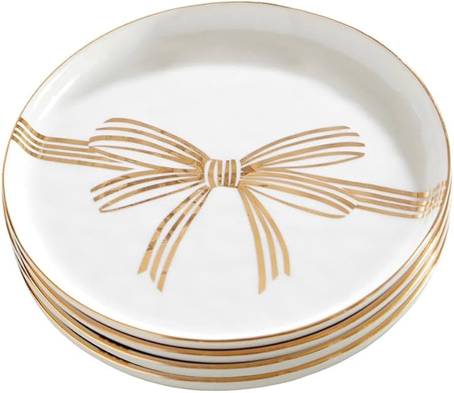 Santa Barbara Design Studio 4-Piece Christmas Appetizer Plate Set White Ceramic Small Plates, 5.2... | Amazon (US)