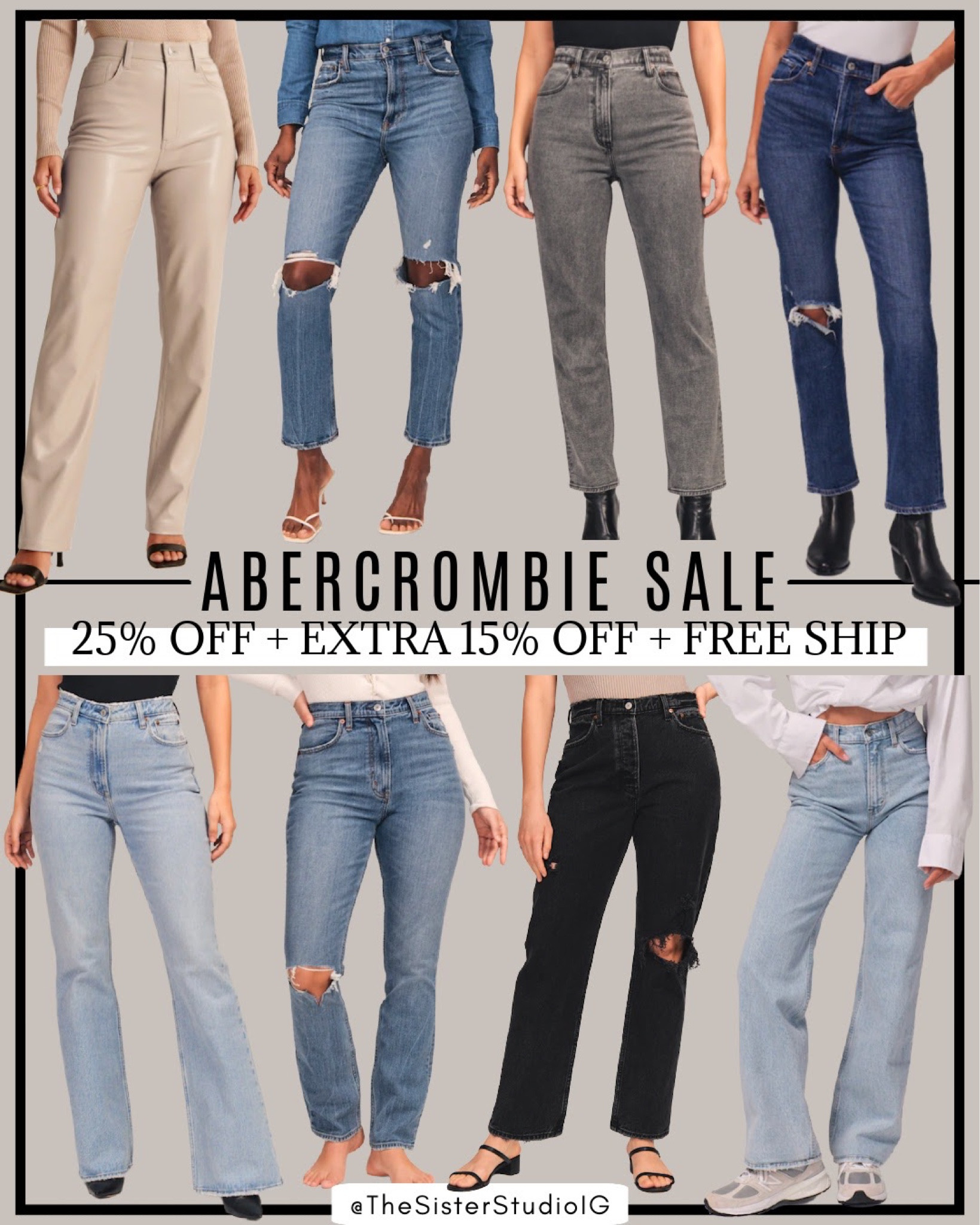 Abercrombie sale! 25% off denim and leather pants plus free ship and an addition 15% off with code: JENREED

@abercrombie

#abercrombiepartner 

#LTKsalealert #LTKstyletip