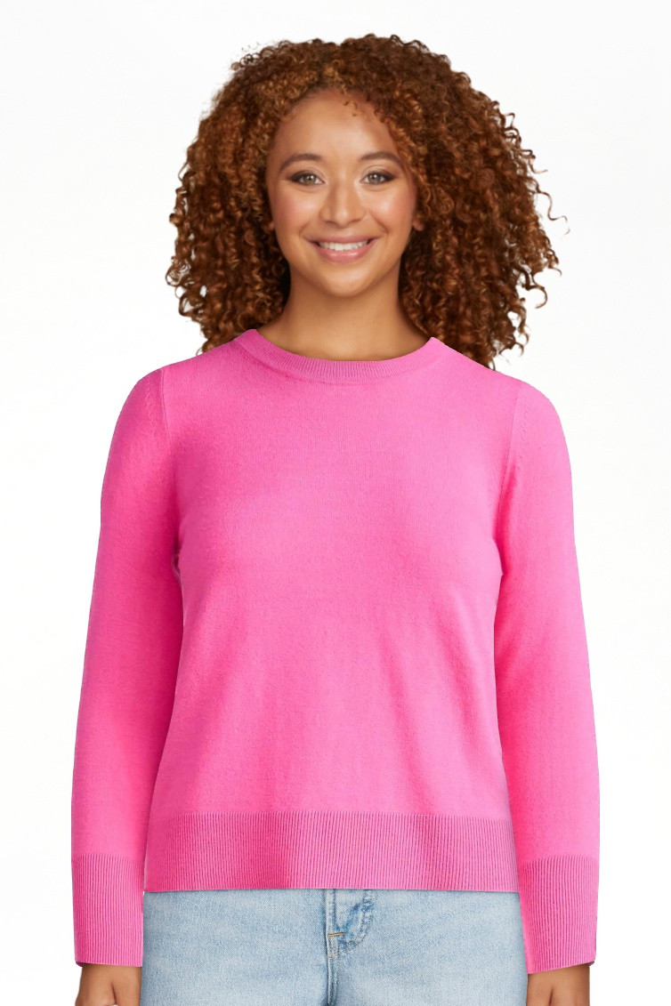 Free Assembly Women's and Women's Plus Cozy Yarn Crewneck Sweater with Long Sleeves. Lightweight,... | Walmart (US)