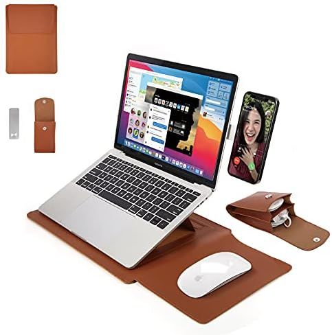 13.3" Laptop Sleeve with Stand, Mouse Pad, Phone Side Mount, Cable Organizer. Complete Set for Healt | Amazon (US)