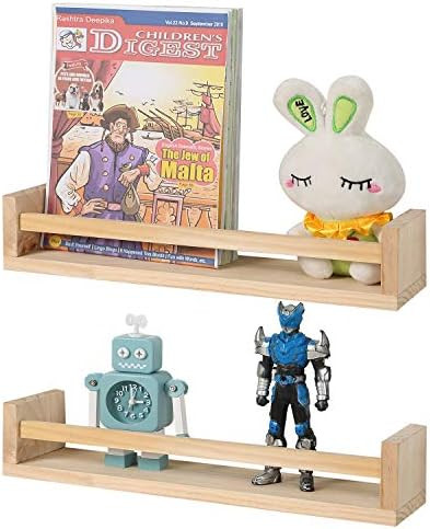 Jorikchuo Nursery Book Shelves, Set of 2 Wood Floating Book Shelves for Kids Room, Kitchen Spice ... | Amazon (US)