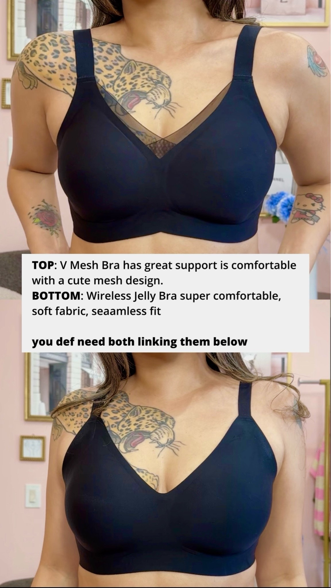 Perfect bras that are comfortable, have great support, with a seamless, soft breathable fabric 👌 from Amazon 

Top one features a mesh detail and thicker straps has a bit more support than the bottom bra style. The bottom one has thinner more discrete straps Wearing a size M in both ( i am a 34C) 💕

#LTKU