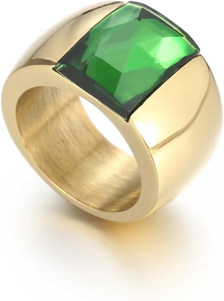 OIDIMS Stunning Large Statement Glass Crystal Rhinestone Band Cocktail Ring Cubic Zirconia Stainl... | Amazon (US)