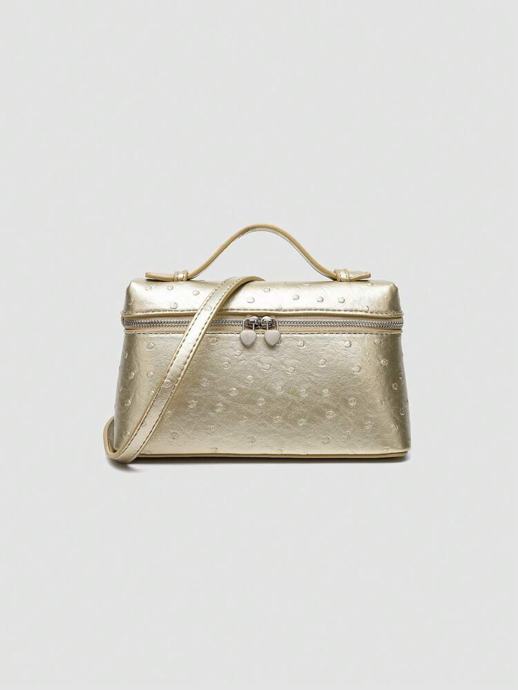 Ostrich skin gold purse | SHEIN