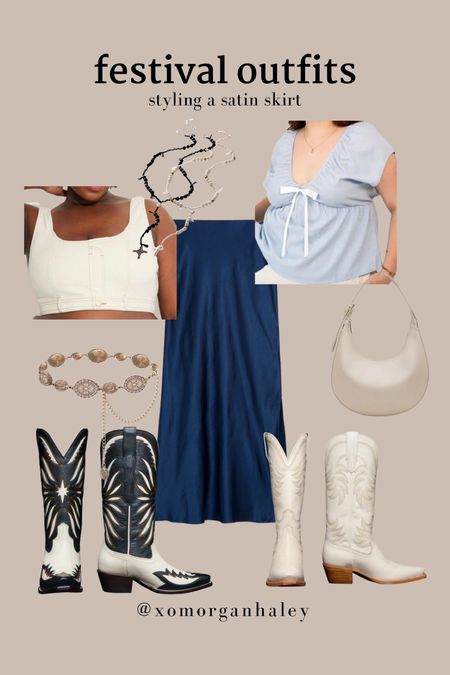 Styling a satin skirt 2 ways for country concerts and summer festivals! I do size xxl/1X in tops and 14 in skirt! 

#LTKMidsize #LTKStyleTip #LTKFestival