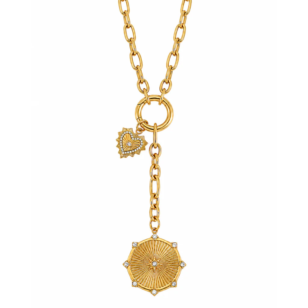 Linden Toggle Chain Medallion Lariat Necklace | Ellie Vail Jewelry