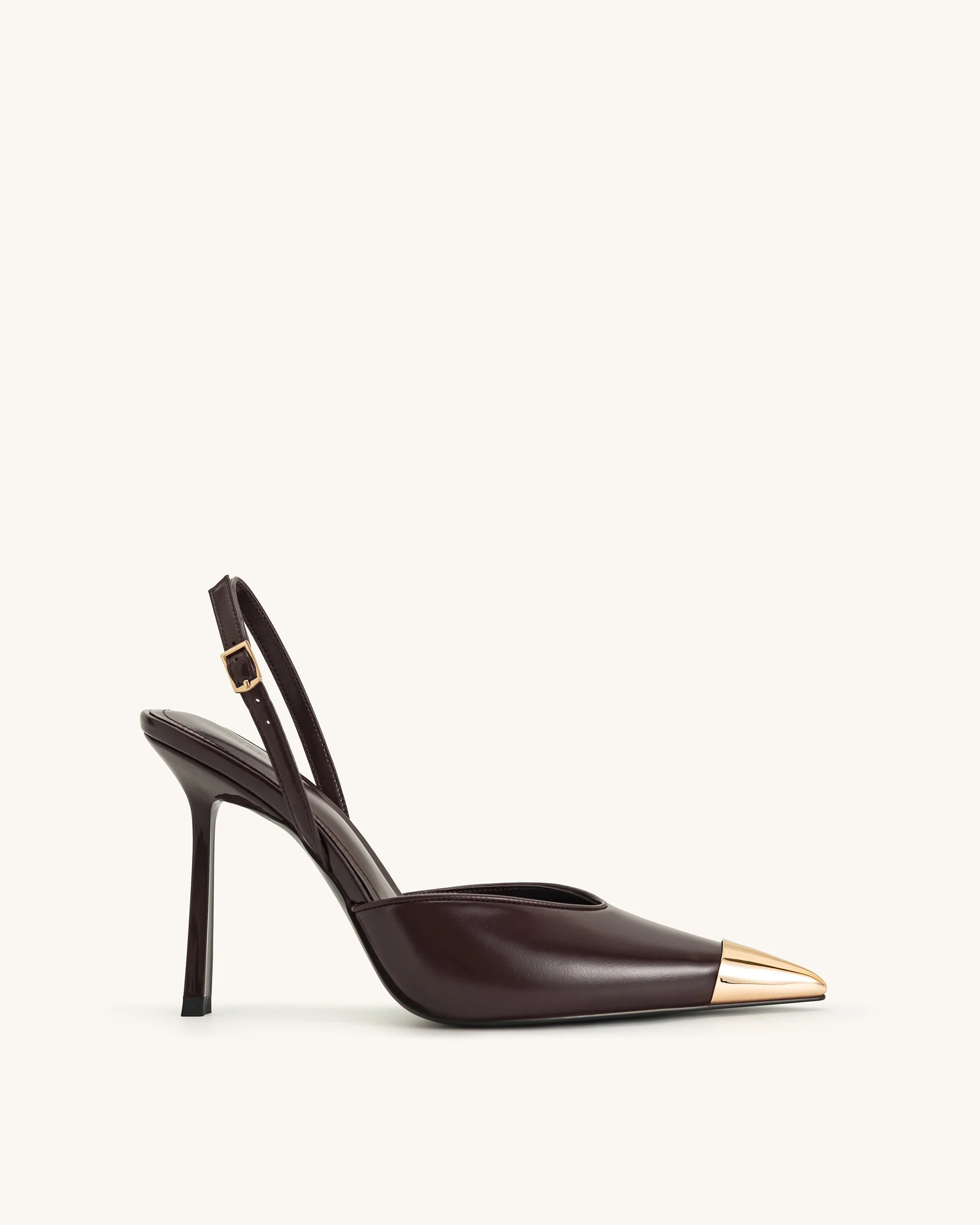 Savannah Gold Tipped Slingback Pumps - Burgundy | JW PEI US