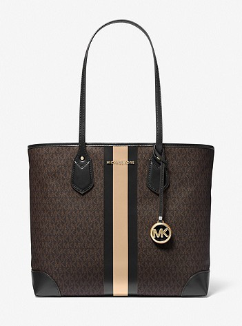 Eva Large Logo Stripe Tote Bag | Michael Kors US
