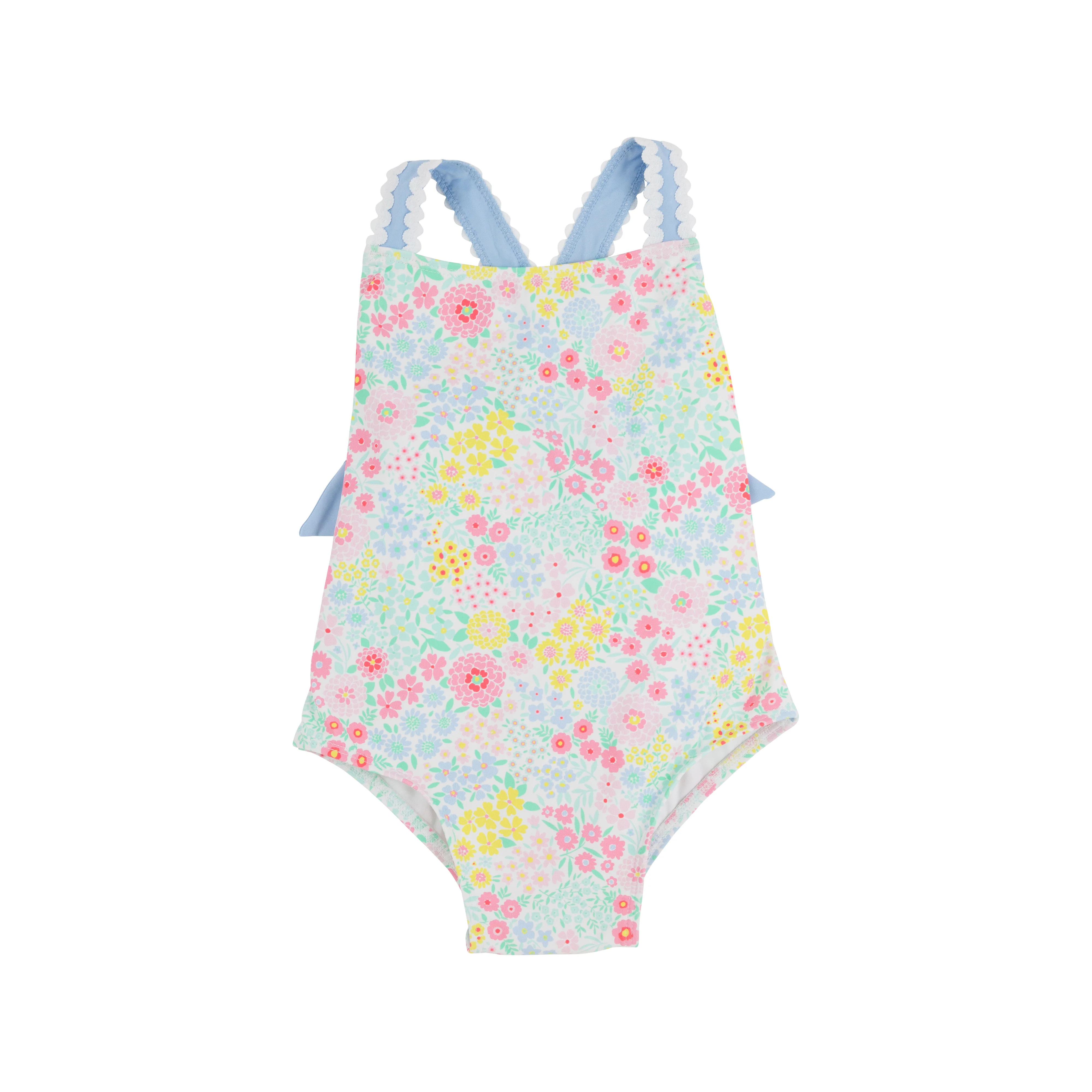 Taylor Bay Bathing Suit - Merry Little Meadow with Beale Street Blue | The Beaufort Bonnet Company