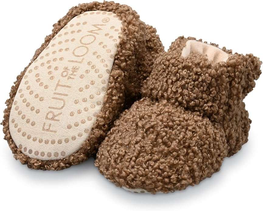 Fruit of the Loom Cozy Thermal Wrap Booties with Non-slip Grips for Baby Girls, Boys, Unisex - | Amazon (US)