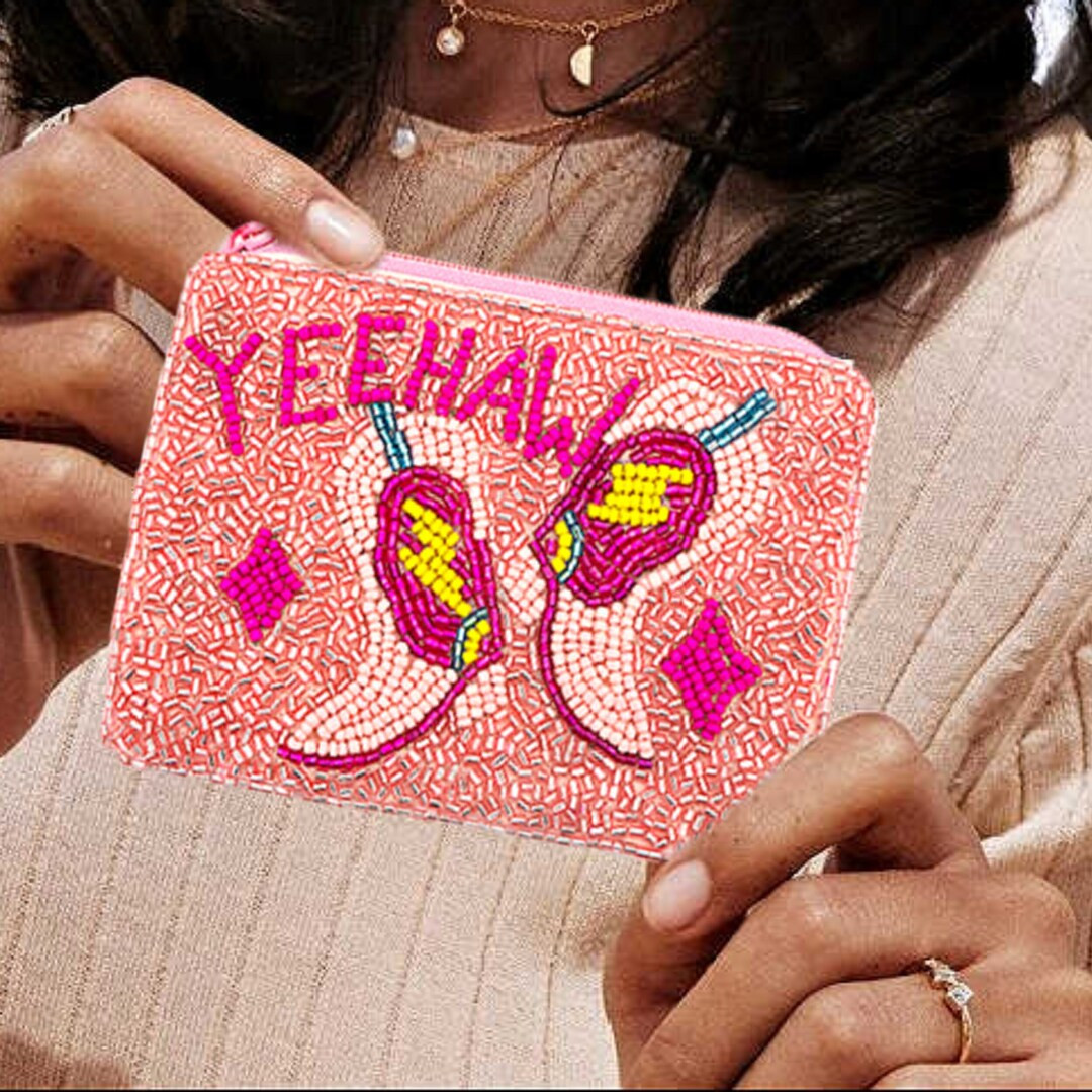 YEEHAW Cowgirl Cowboy Seed Beaded Money Makeup Bag Coin Purse | Etsy (US)