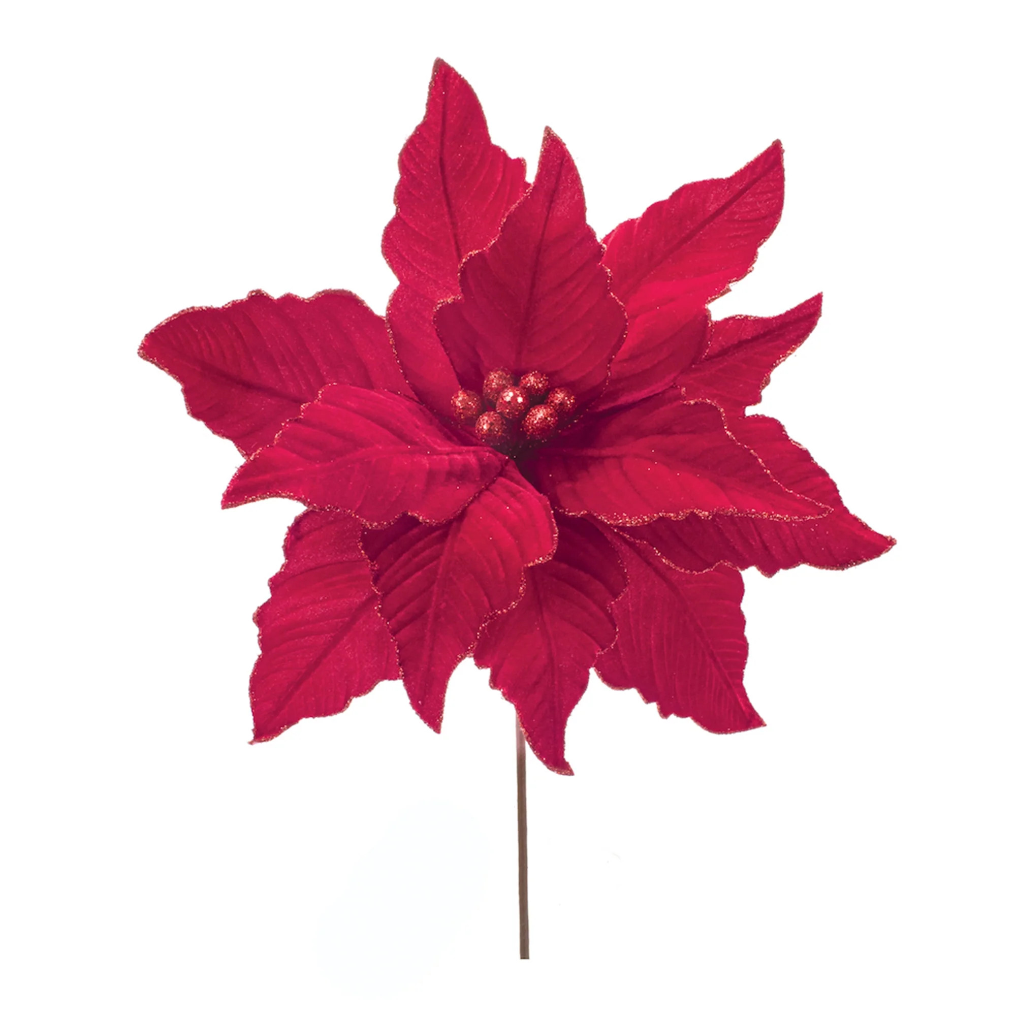 Poinsettia Stem (Set of 2) 24"H Polyester | Shop Simon