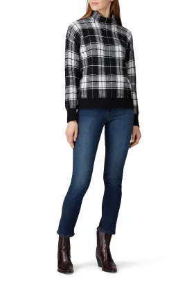 Red Plaid High Neck Top | Rent the Runway
