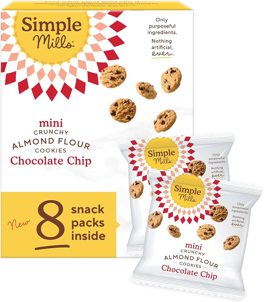 Simple Mills Almond Flour Mini Chocolate Chip Cookie Snack Packs, Healthy Halloween Snacks for Ki... | Amazon (US)