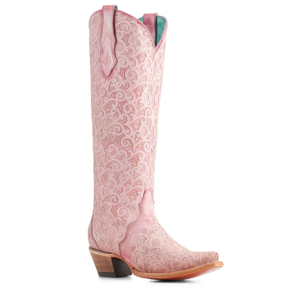 Corral Women's Pink with Glitter Overlay Snip Toe Cowboy Boots | Cavender's