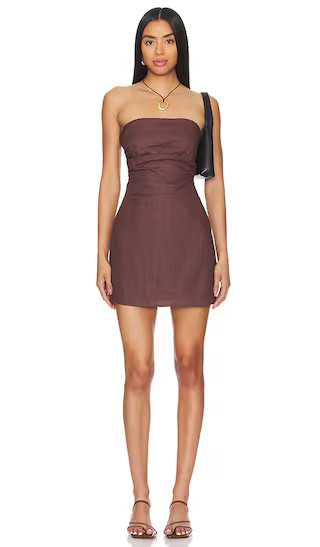 Romi Linen Dress in Chocolate | Revolve Clothing (Global)