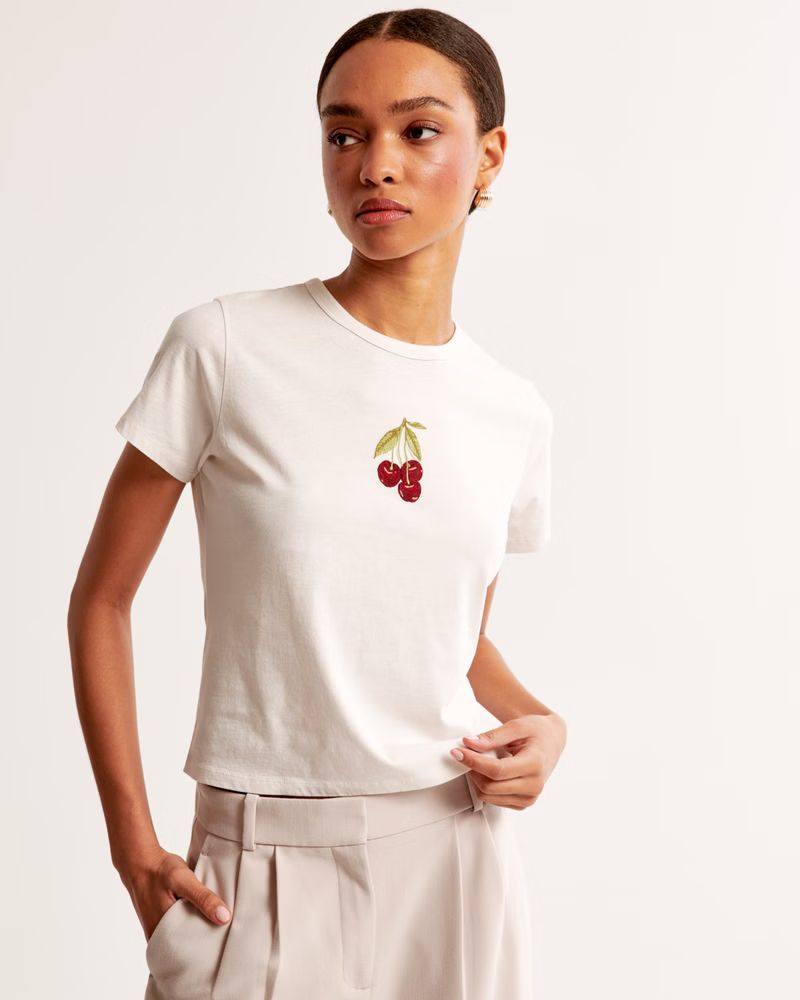 Short-Sleeve Cherries Graphic Skimming Tee | Abercrombie & Fitch (US)