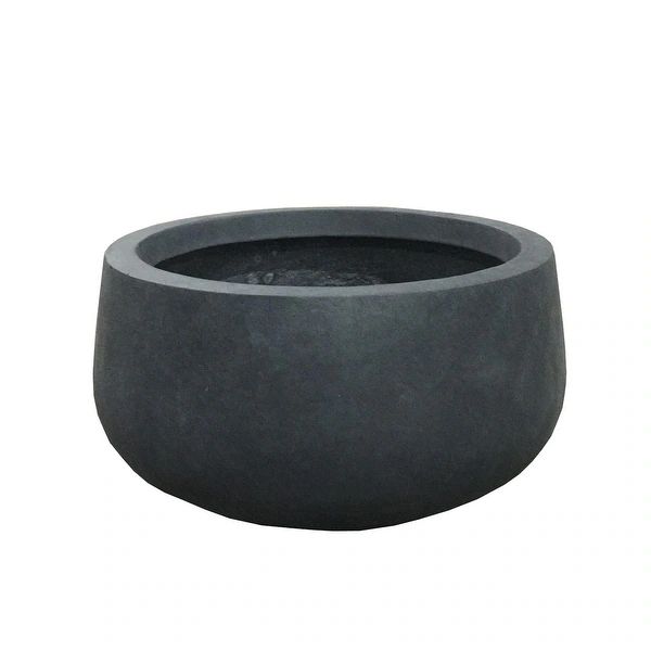 Durx-litecrete Lightweight Concrete Modern Low Bowl Cement Planter-Small - 11.8'x11.8'x5.9' | Bed Bath & Beyond