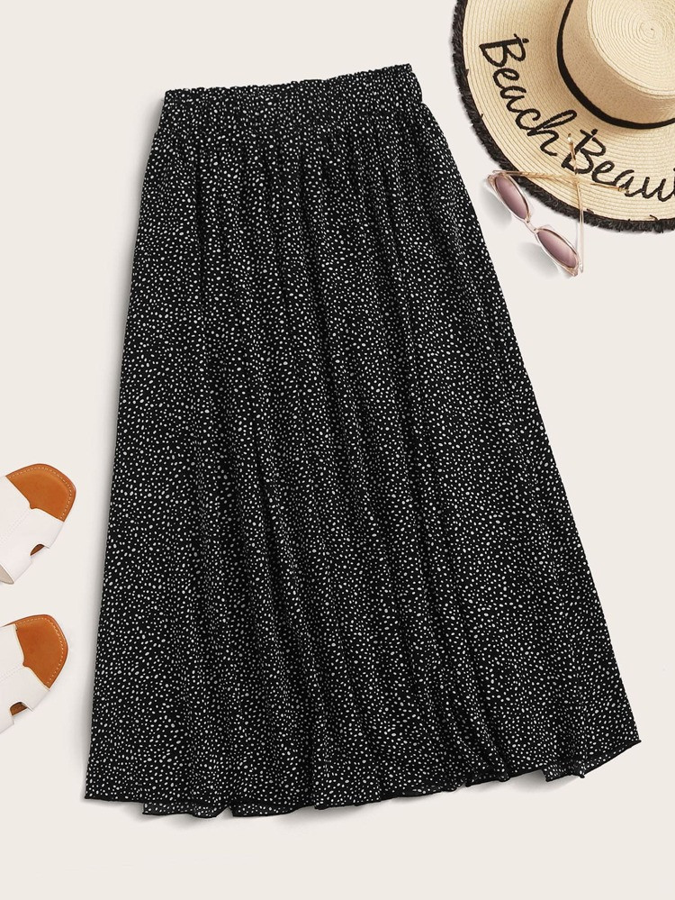 Dalmatian Print Flared Skirt | SHEIN