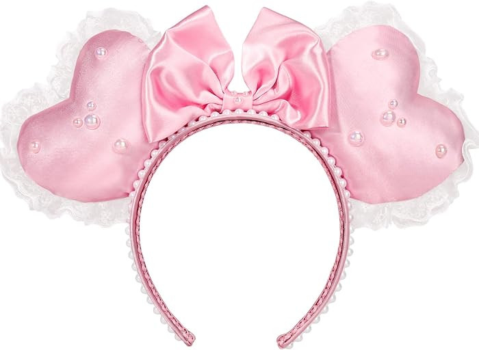 ETLUK Crush Pink Heart Coquette Ears Headband, 3D Pink Sweetheart Ears for Valentines Nite, Valen... | Amazon (US)