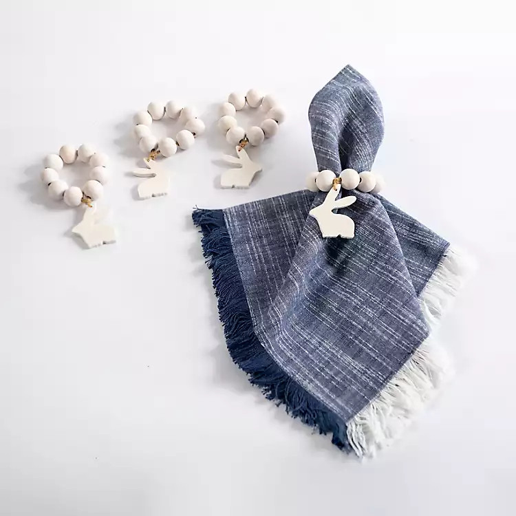 Easter Bunny Beaded Napkin Rings, Set of 4 | Kirkland's Home