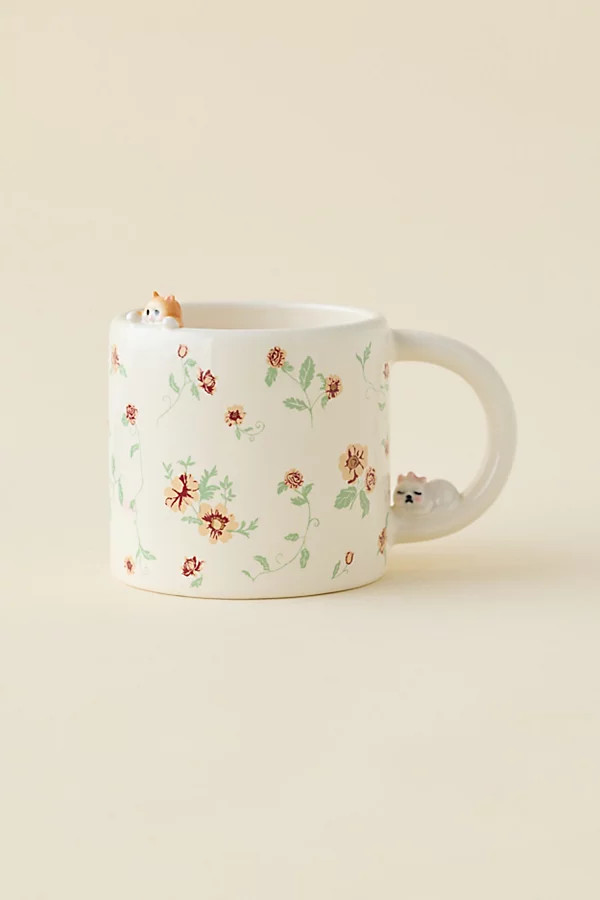 Teddy Bear Handle Mug in Pink at Urban Outfitters | Urban Outfitters (US and RoW)