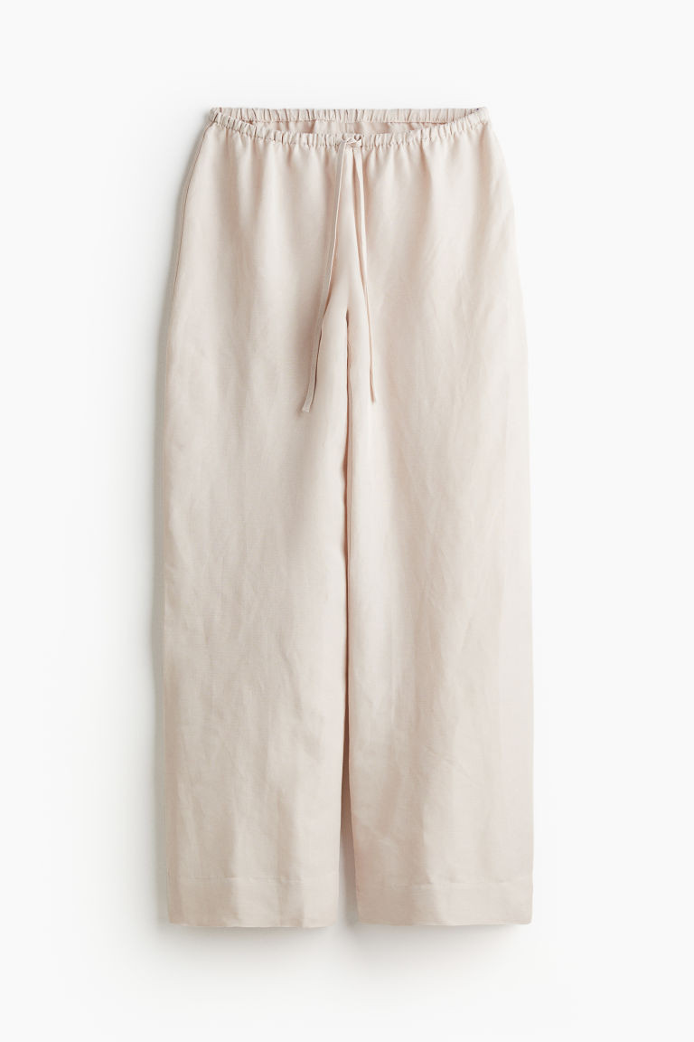 H & M - Linen-blend Pajama Pants - Brown | H&M (US + CA)