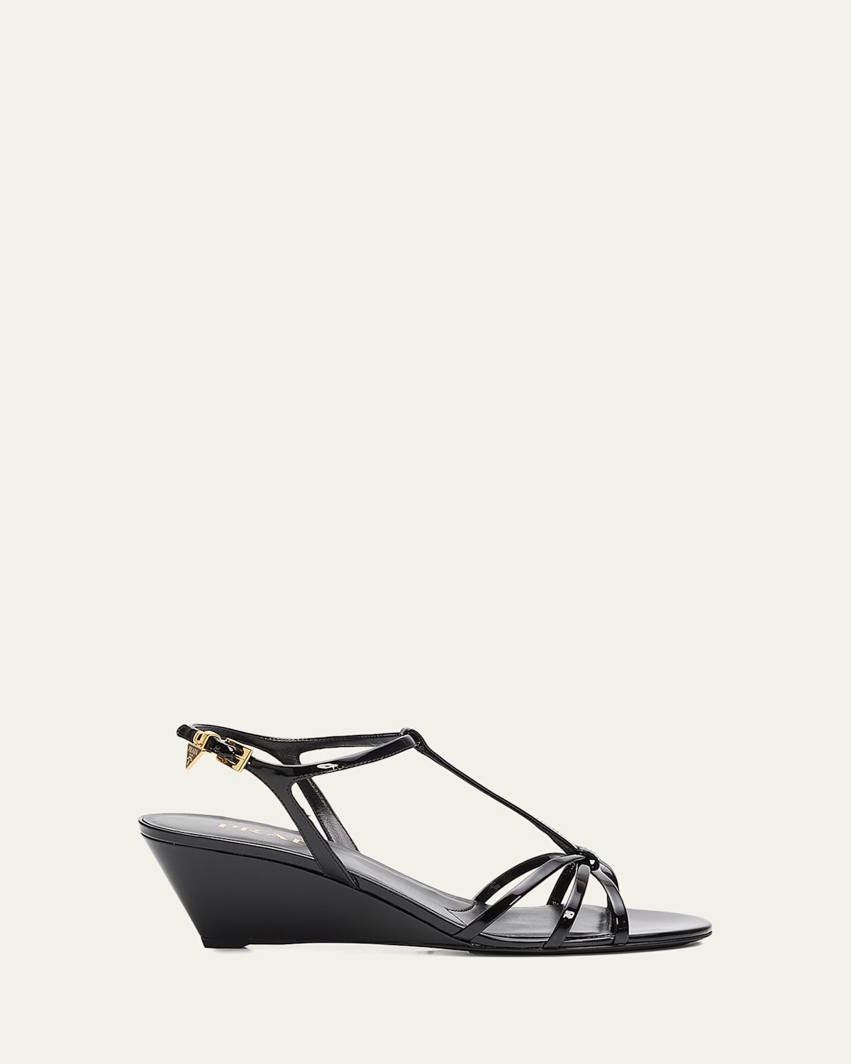 55mm Patent Leather Wedge Sandals | Bergdorf Goodman