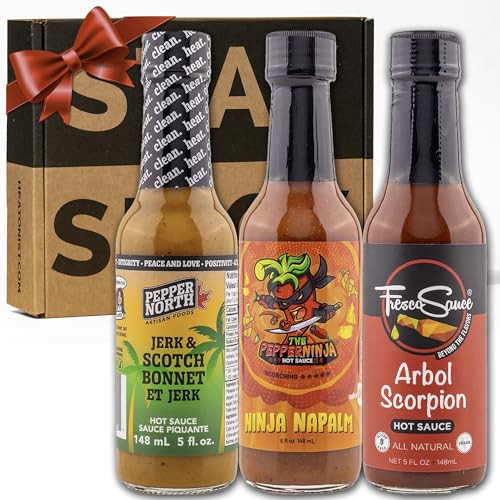 Hot Ones Season 25 Heat Pack Hot Sauce, Made With Natural Ingredient, Perfect For Superfans & Mini Wing Sauce Challenge, 5 fl oz Bottles (3-Pack) | Amazon (US)