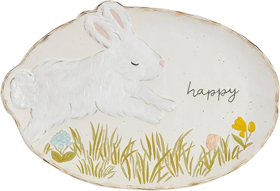 Mud Pie Stoneware Bunny Platter; 11" x 16" | Amazon (US)