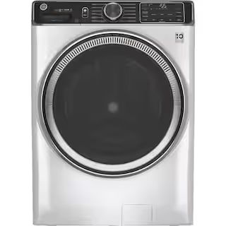 GE 5.0 cu. ft. Smart White Front Load Washer with OdorBlock UltraFresh Vent System with Sanitize ... | The Home Depot