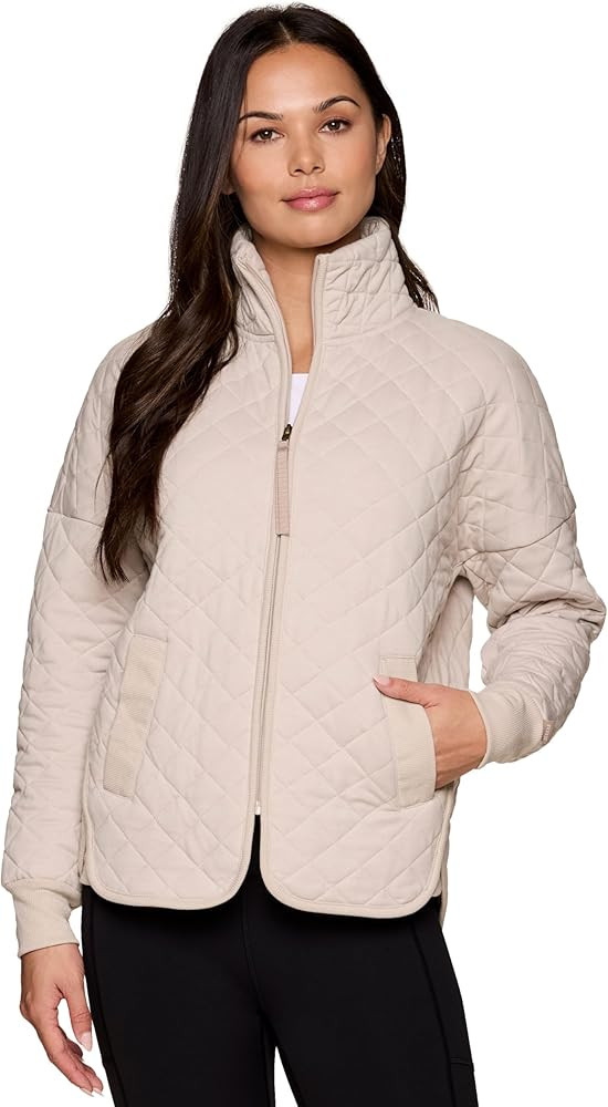 Avalanche Quilted Jacket for Women, All Season Mock Neck Zip Up Jacket with Pockets for Hiking, T... | Amazon (US)