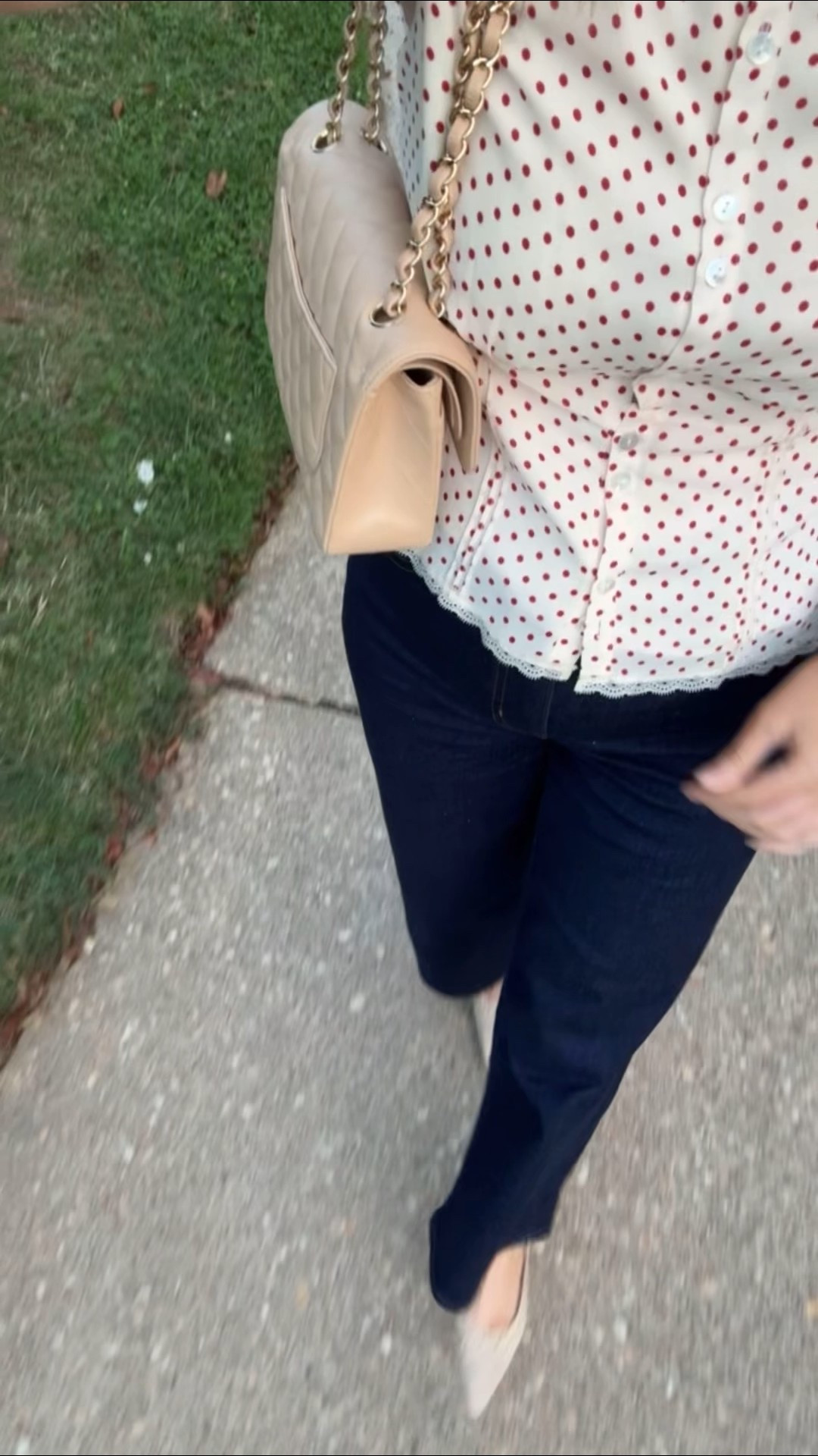 Obsessed with the polka dots on this top! It also comes with a matching skirt that I’m planning to style separately throughout the fall. I’m wearing a 27 In the jeans and I recommend sizing down one size, especially if you’re between sizes. I’m wearing a 6 in the top

#LTKSeasonal #LTKStyleTip