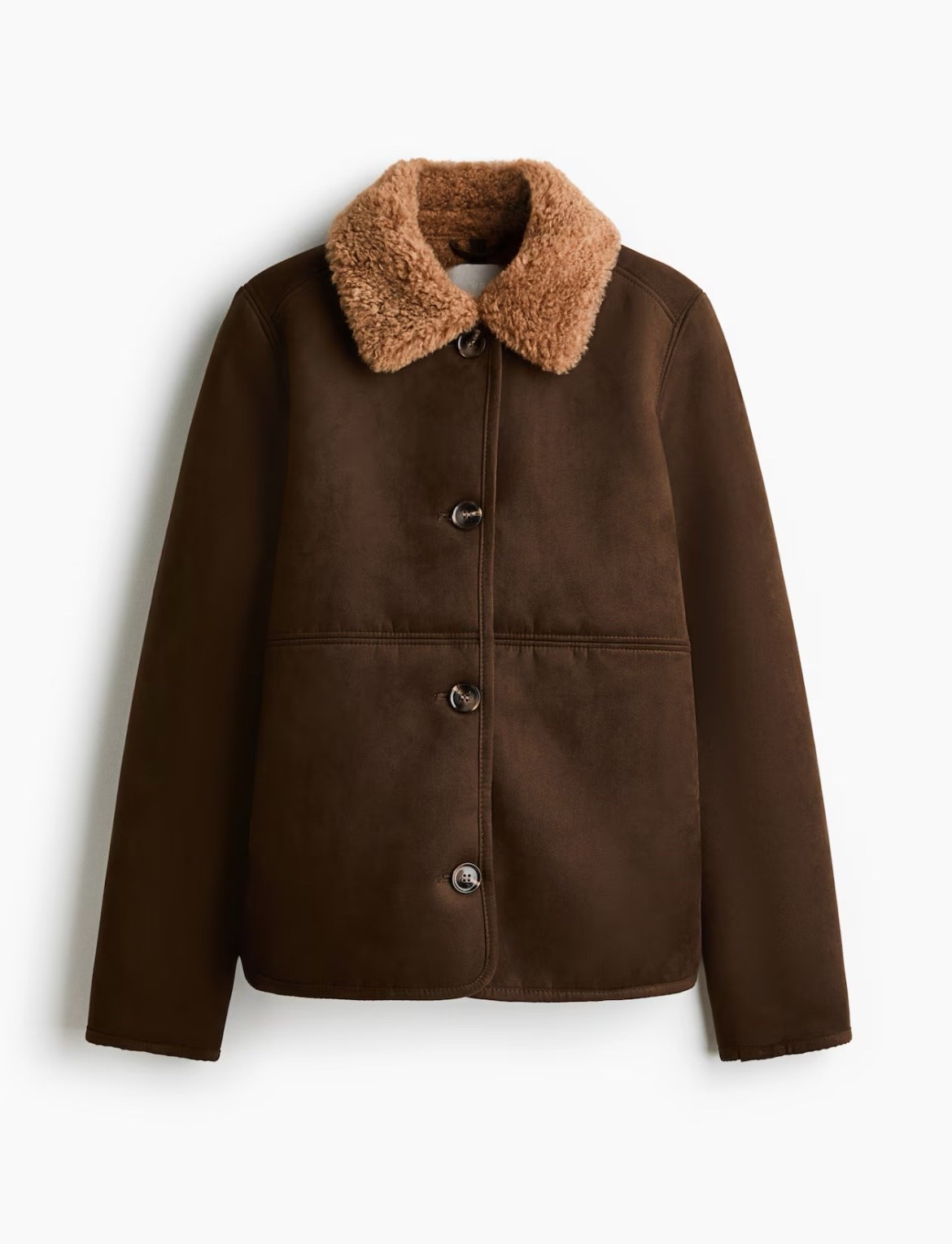 Chocolate brown faux suede jacket with faux shearling collar 

#LTKSeasonal #LTKFindsUnder100