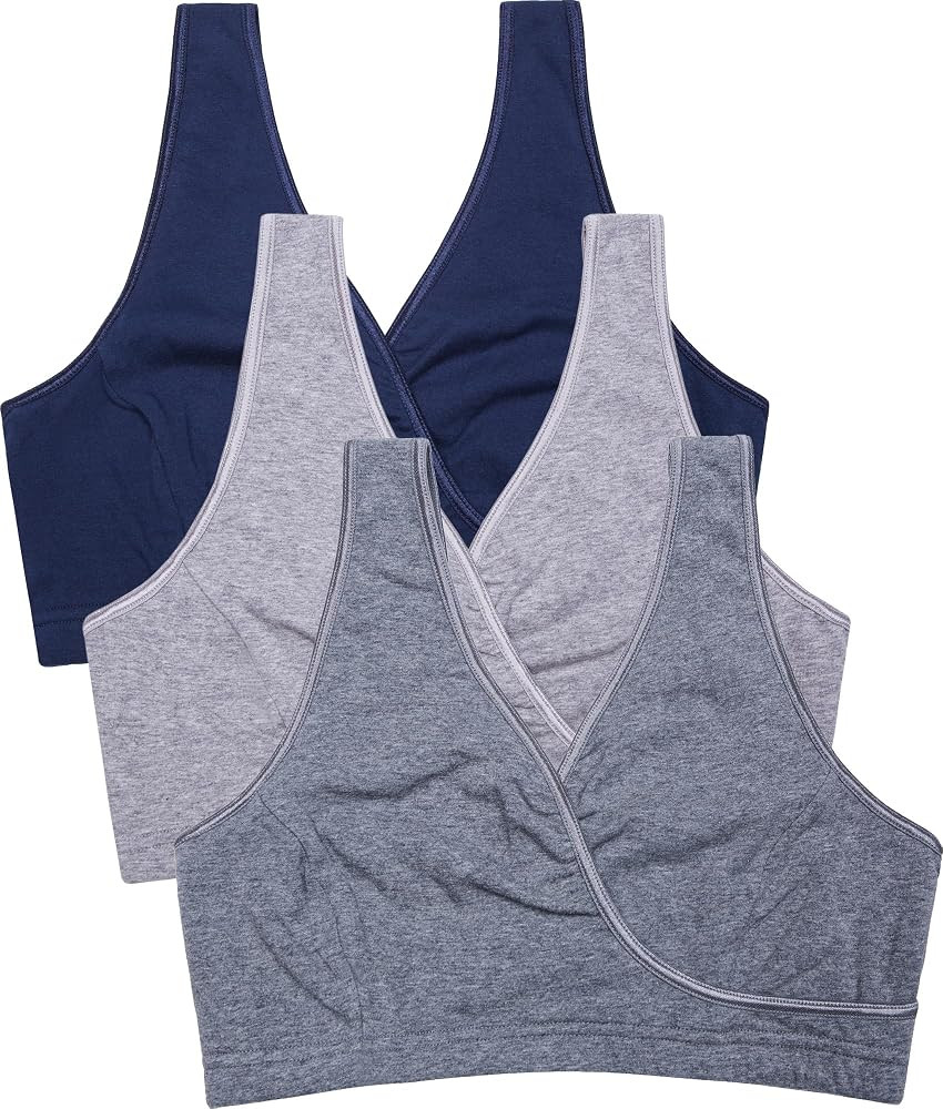 CAKYE 3 Pack Maternity Nursing Sleep Bra Breastfeeding Cotton Bralette | Amazon (US)