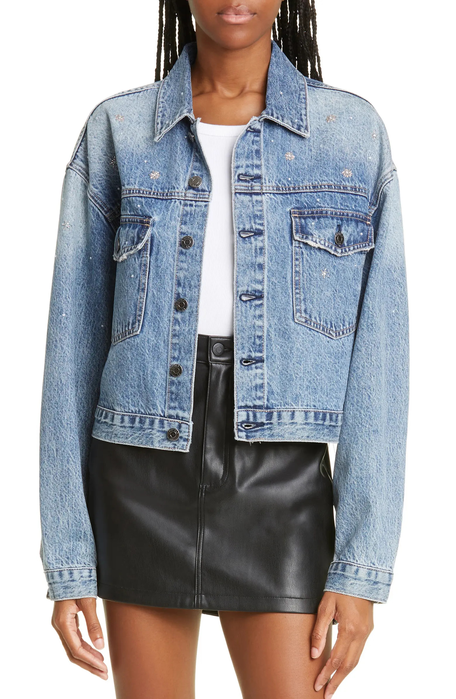 Shelby Embroidered Denim Trucker Jacket | Nordstrom