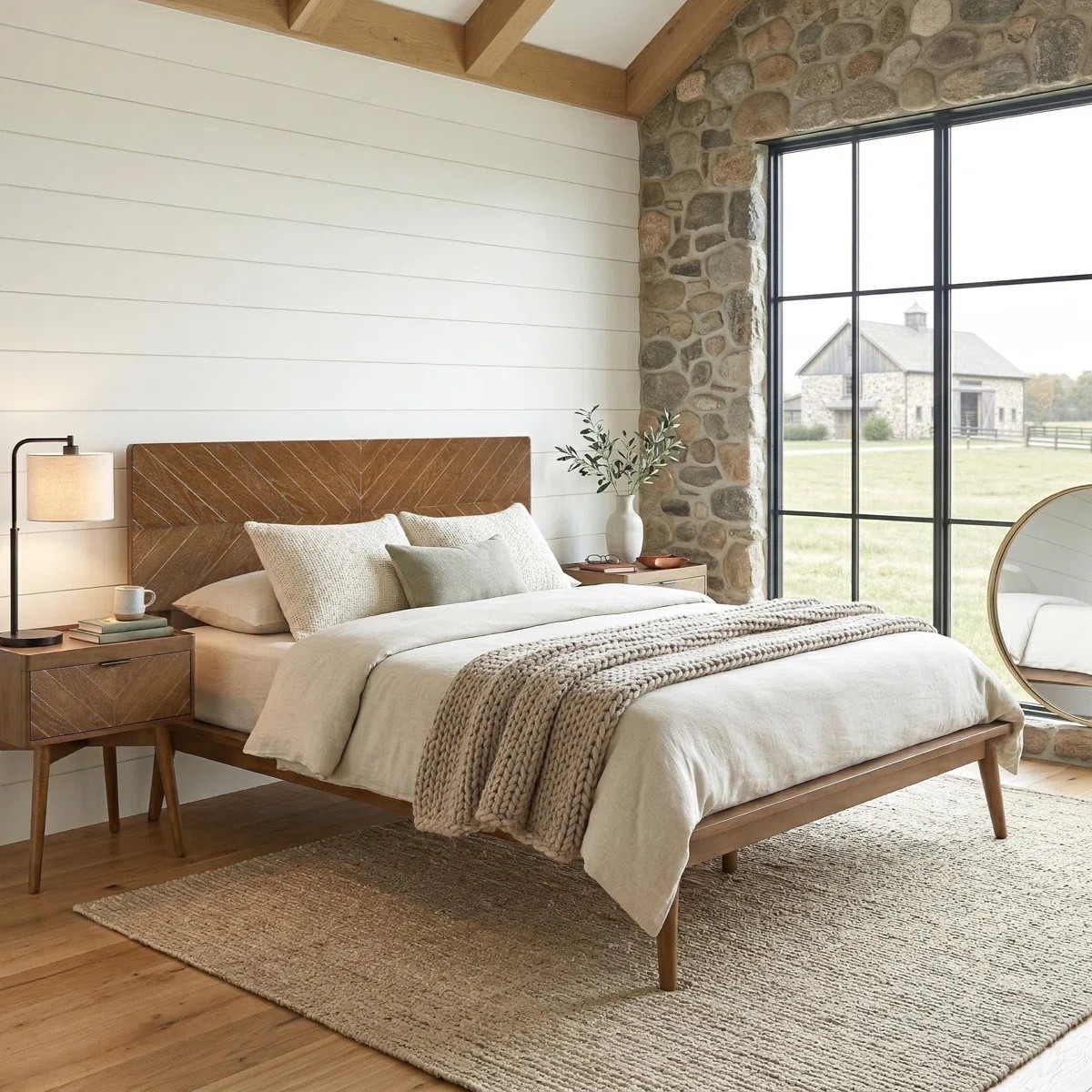 Loki Queen Bed Frame With 3D Chevron Headboard & Signature Tapered Legs, Premium Mid-century Modern Wood Platform Bed Frame, Low-profile Surround

#LTKdayinmylife #LTKstorytime #LTKActive