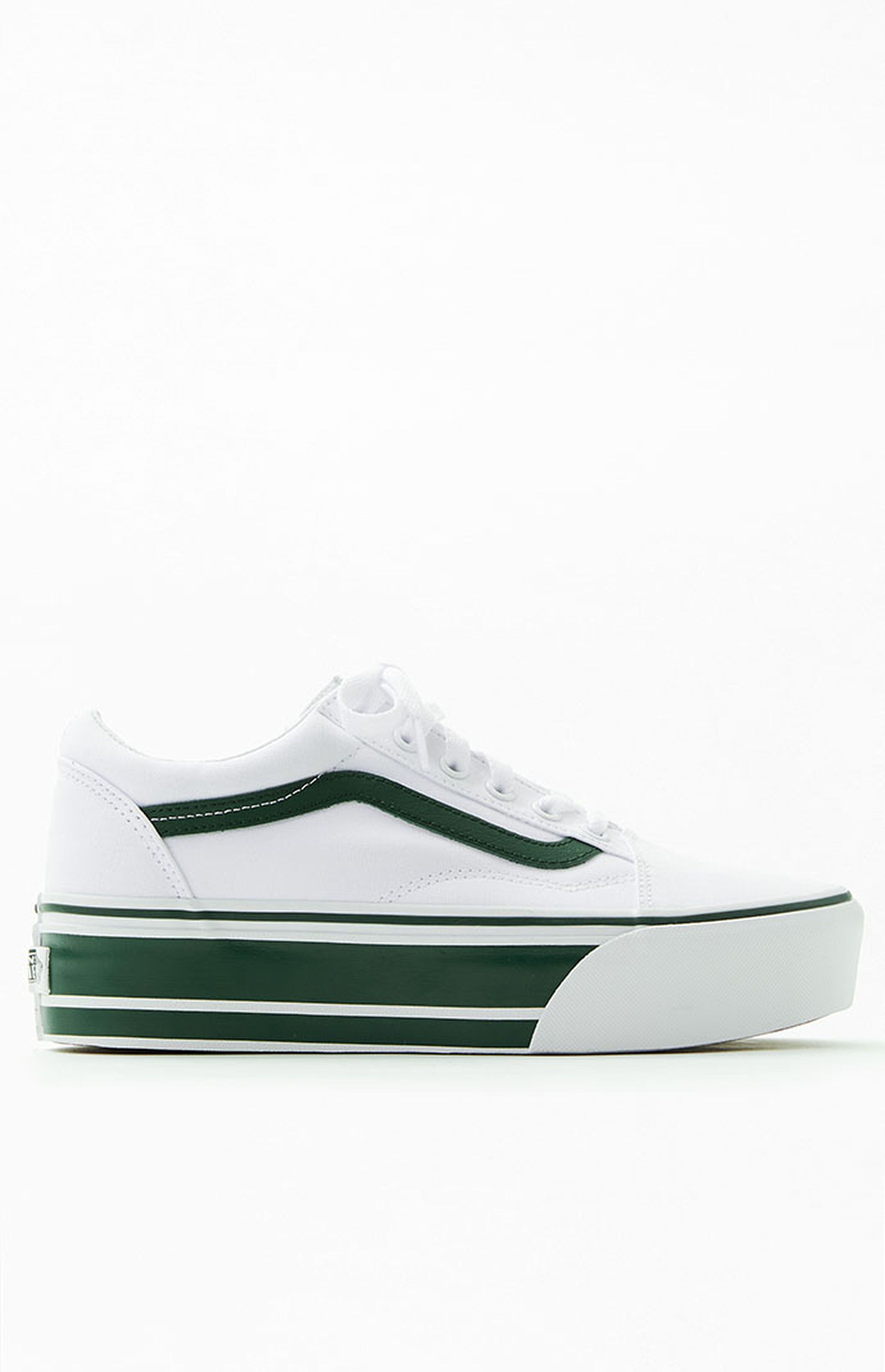 Vans White & Green Old Skool Stackform Sneakers | PacSun