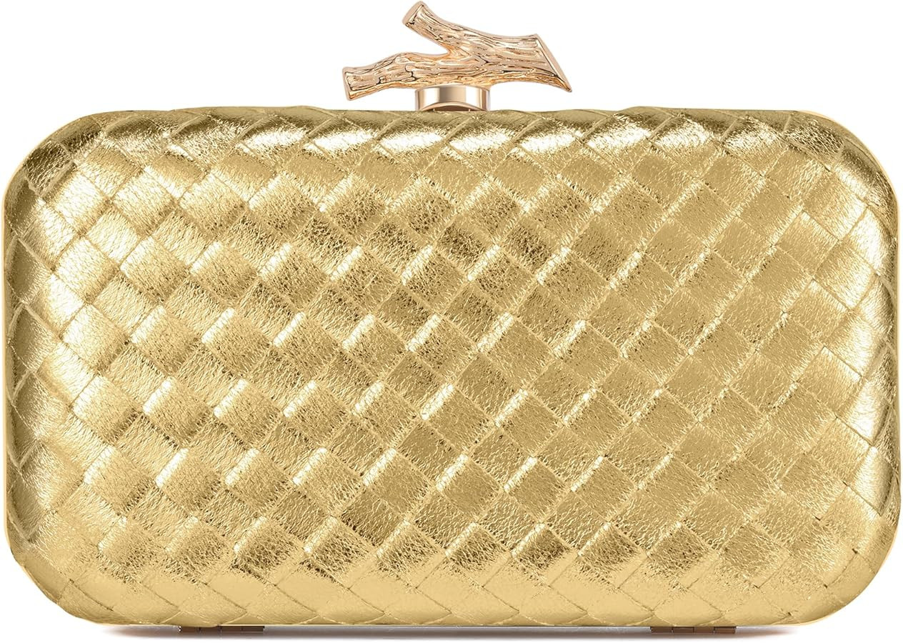 CHUNLI Clutch Purses for Women Evening/Wedding Chic Woven Bag Formal PU Leather Purse Designer Ha... | Amazon (US)