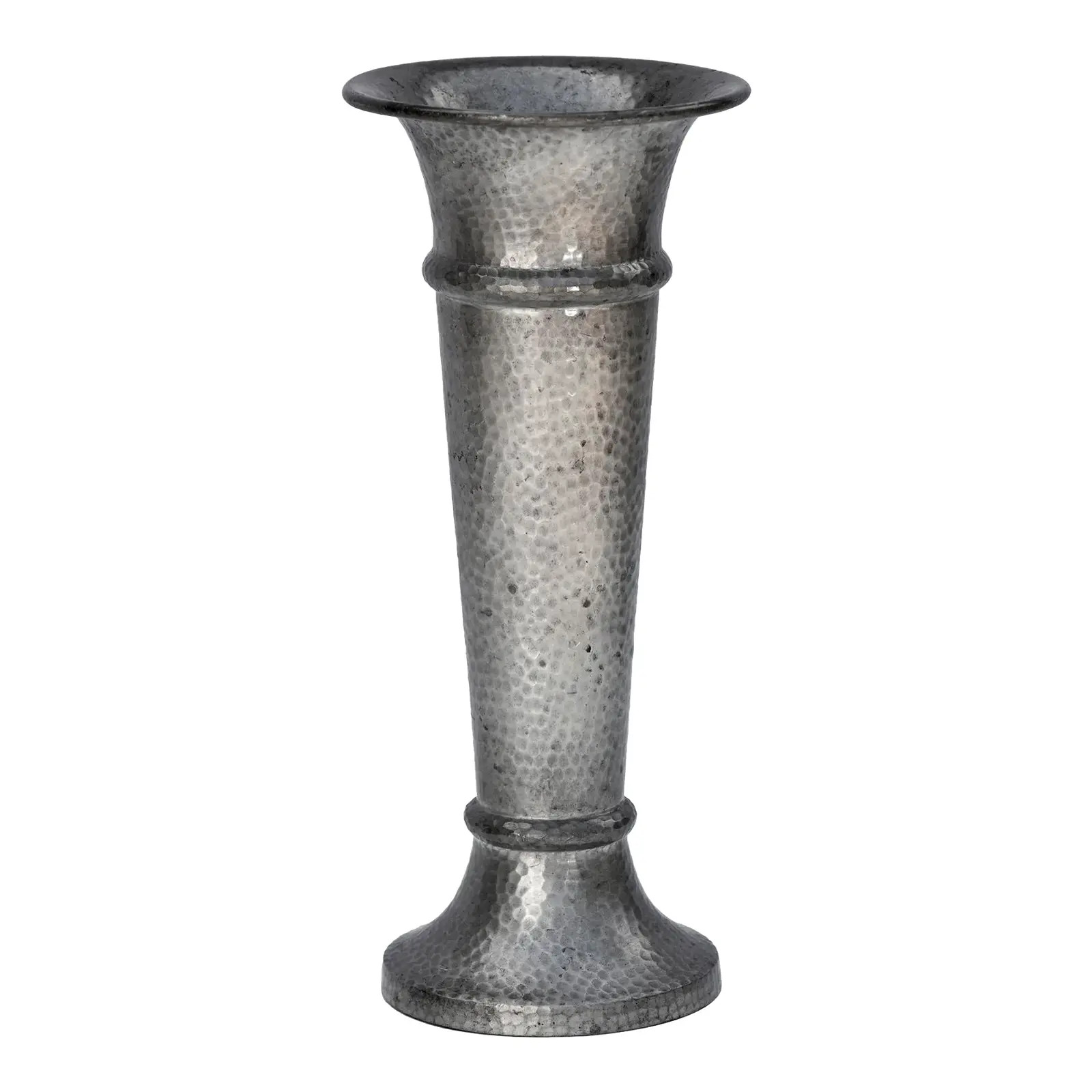 Mid 20th Century Hammered American Pewter Vase | Chairish